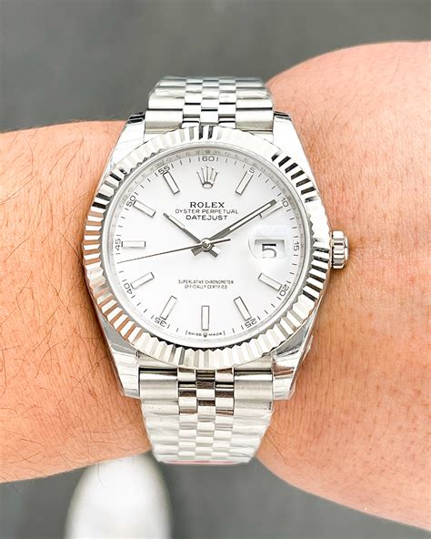 white gold rolex datejust 41|Rolex Datejust 41 for sale.